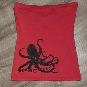 NWOT Red Octopus Tube Top Sz LARGE